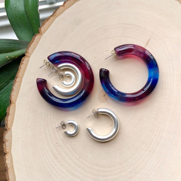 NWT HTF Free People All The Best Hoop Earring Set - Picture 6 of 11